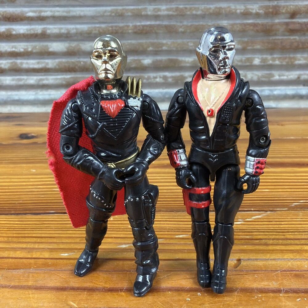 Vintage Hasbro G.I. Joe V1 Destro & 1988 V2 Destro (no Sword) Clean-Tight